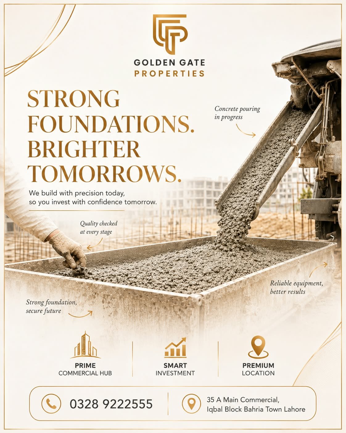 Strong foundations concrete work in progress by Golden Gate Properties