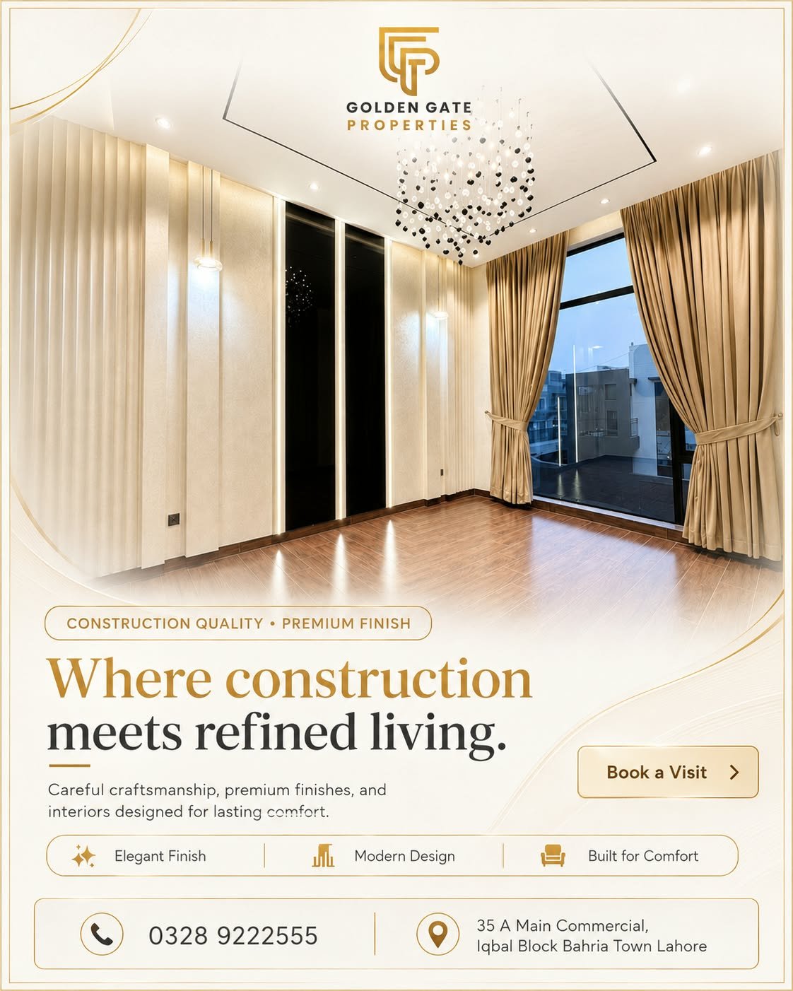 Golden Gate Properties completed refined living interior